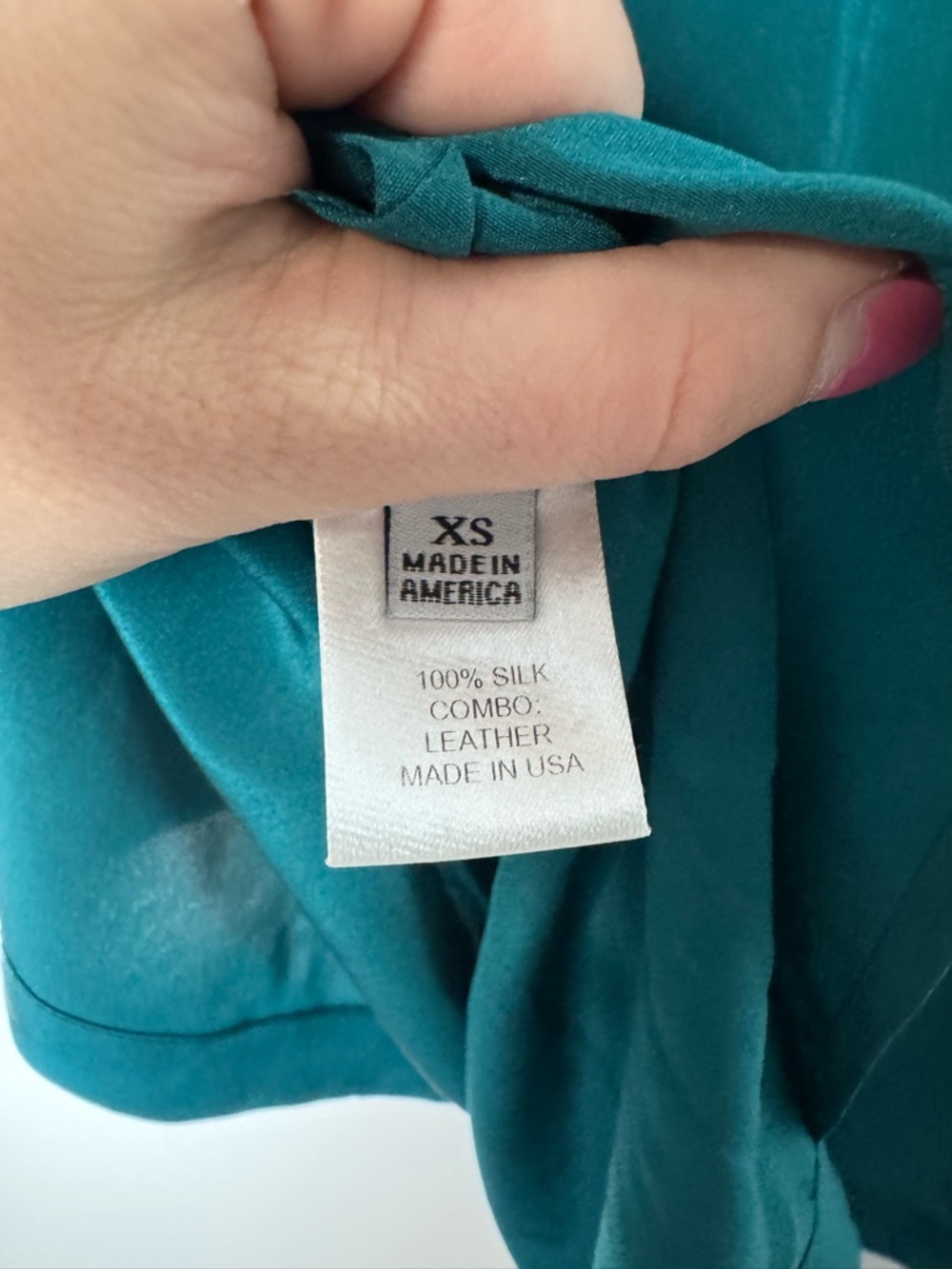 Ammara blue Silk and Leather Blouse - Picture 4 of 6